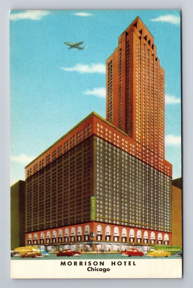 Chicago IL-Illinois, Morrison Hotel, Worlds Tallest Madison St Vintage Postcard