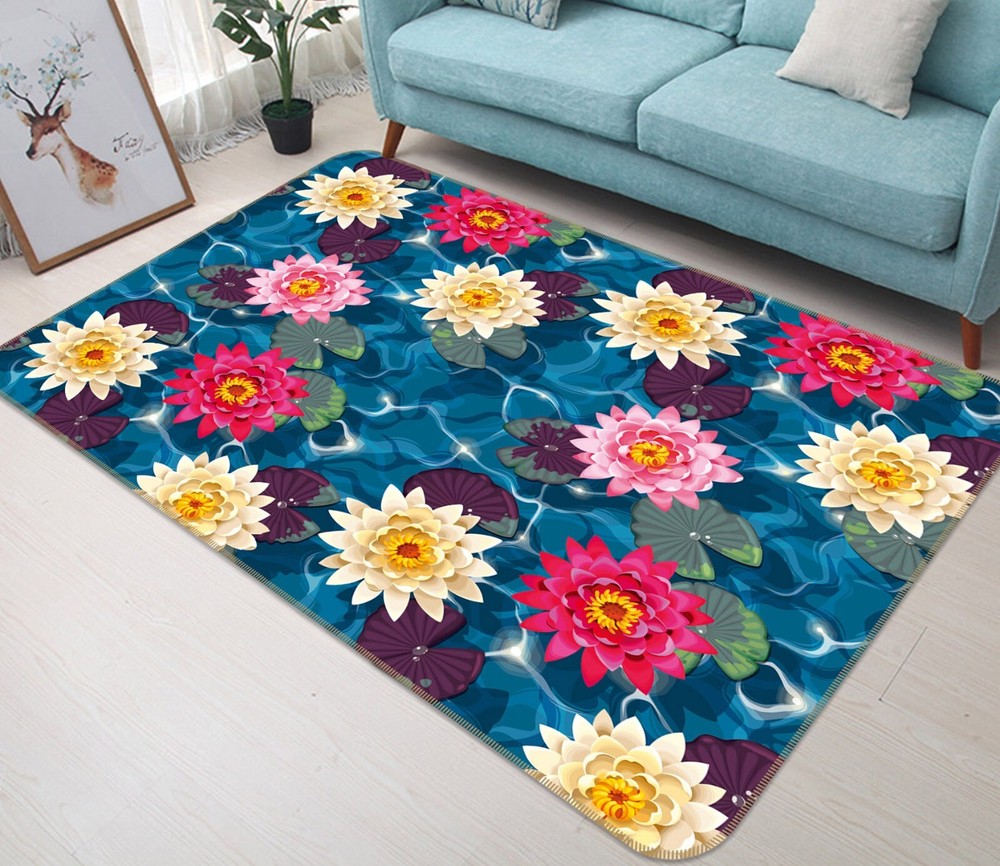 3D Color Lotus Pond ZHUC2696 Game Non Slip Carpet Mat Photo Carpet Amy