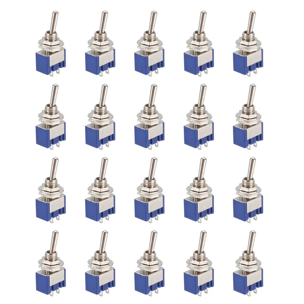 20 Pcs 125VAC 6A On/off 2 Position Terminal SPST Latching Mini Toggle Switch