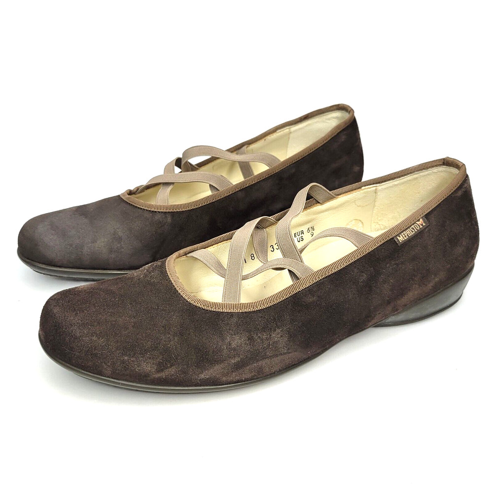 Mephisto Womens Shoes Sz 9 Brown Suede Leather Slip On Loafers