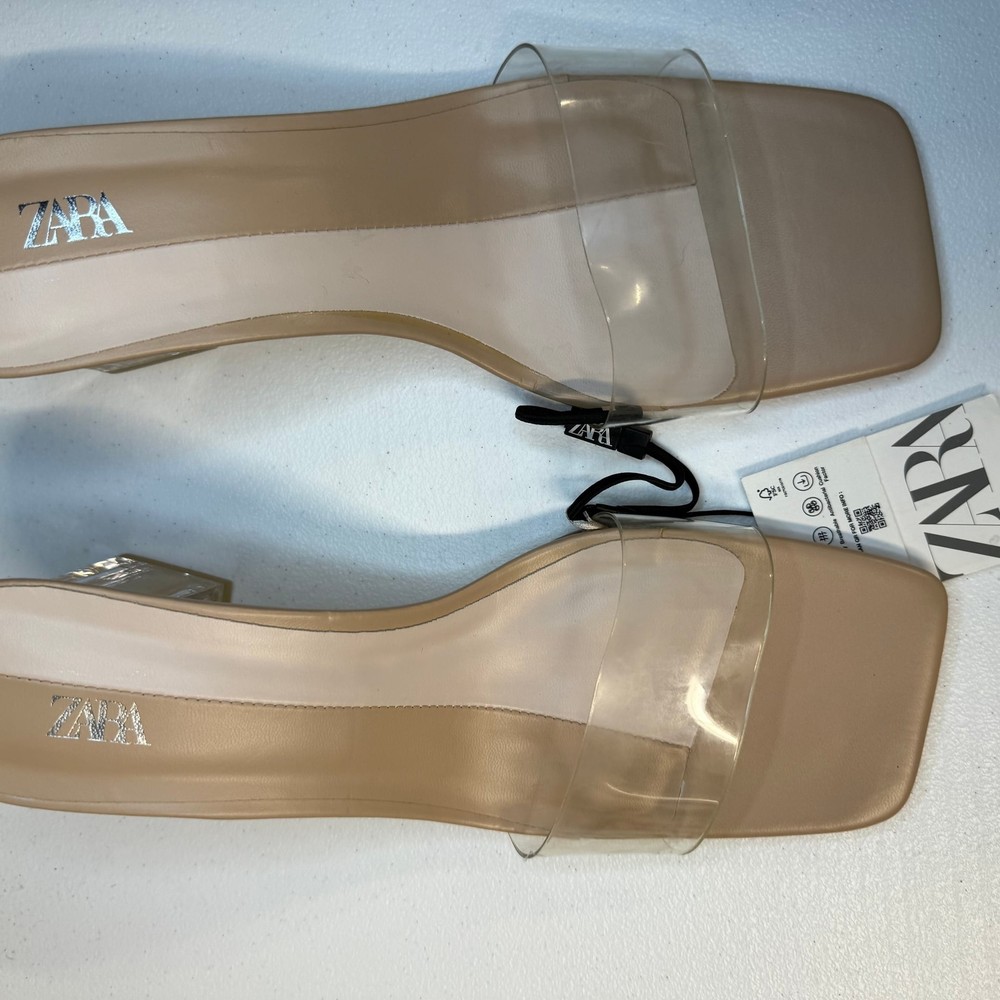 Zara High-Heel Vinyl Mules in Size 11 or EU 42