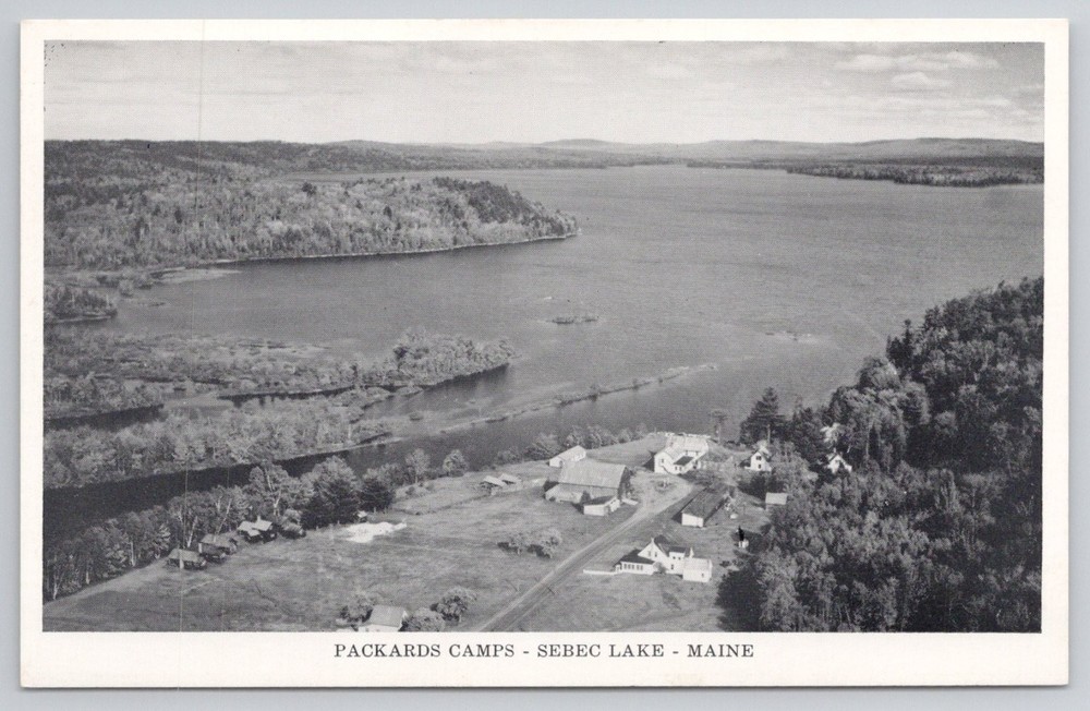 Packard's Camps Sebec Lake Maine Vintage 1958 Photo Postcard