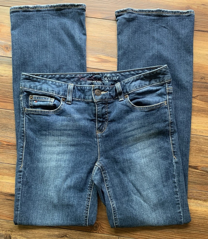 Tommy Hilfiger Women's Freedom Boot Cut Blue Denim Jeans Size 10 Regular