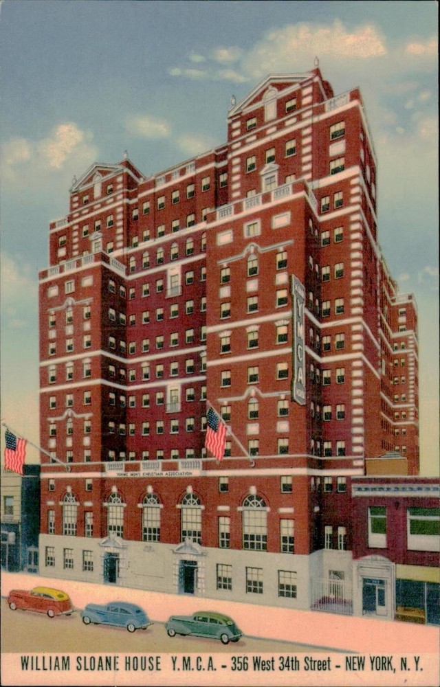 William Sloane House Postcard New York YMCA 356 West 34th Unposted Vintage
