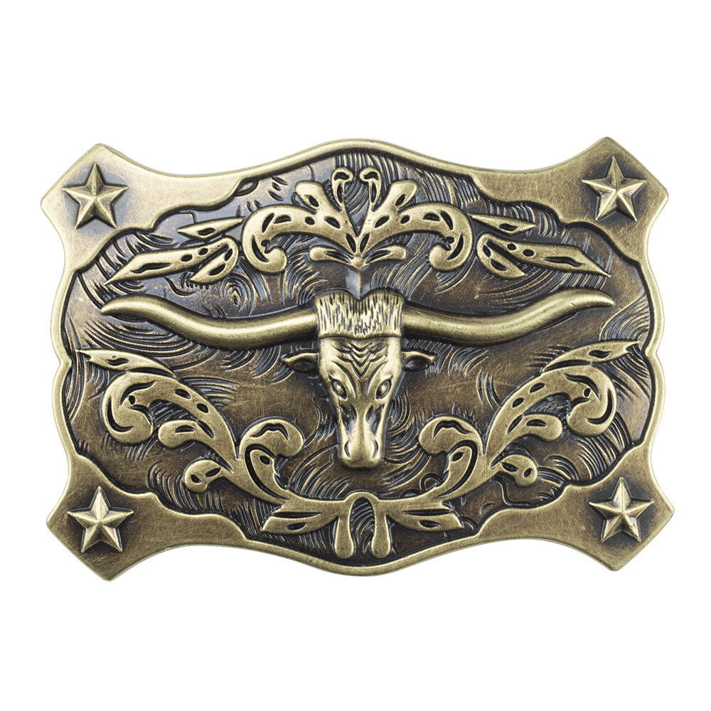 Bull Head Western Belt Buckle for Men & Women Cowboy Rodeo Retro Casual Wear