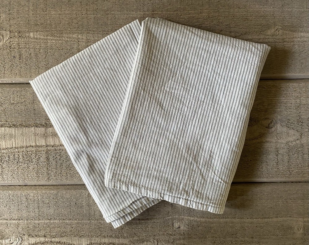 Ikea Bergpalm Pillowcases Ticking Stripe Cotton Set/2