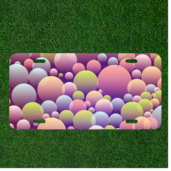 Custom Personalized Car License Plate with Abstract Bubble Design