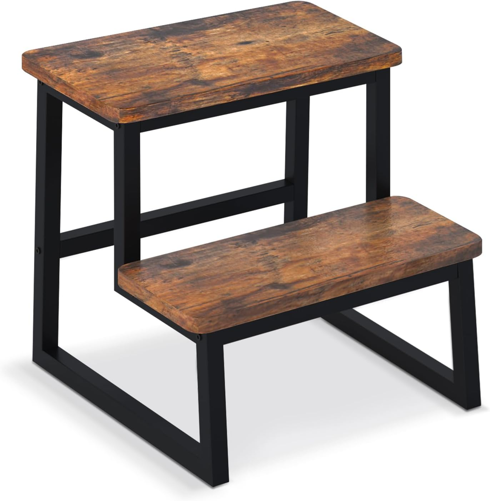 Step Stool for Adults,Holds up to 500Lb,Heavy Duty Sturdy Two Step Stool for Kic