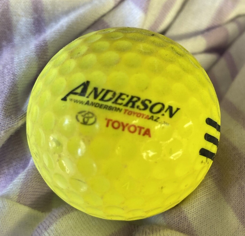 Anderson TOYOTA LOGO GOLF BALL  Arizona Yellow Pratice Used Rare Collectible