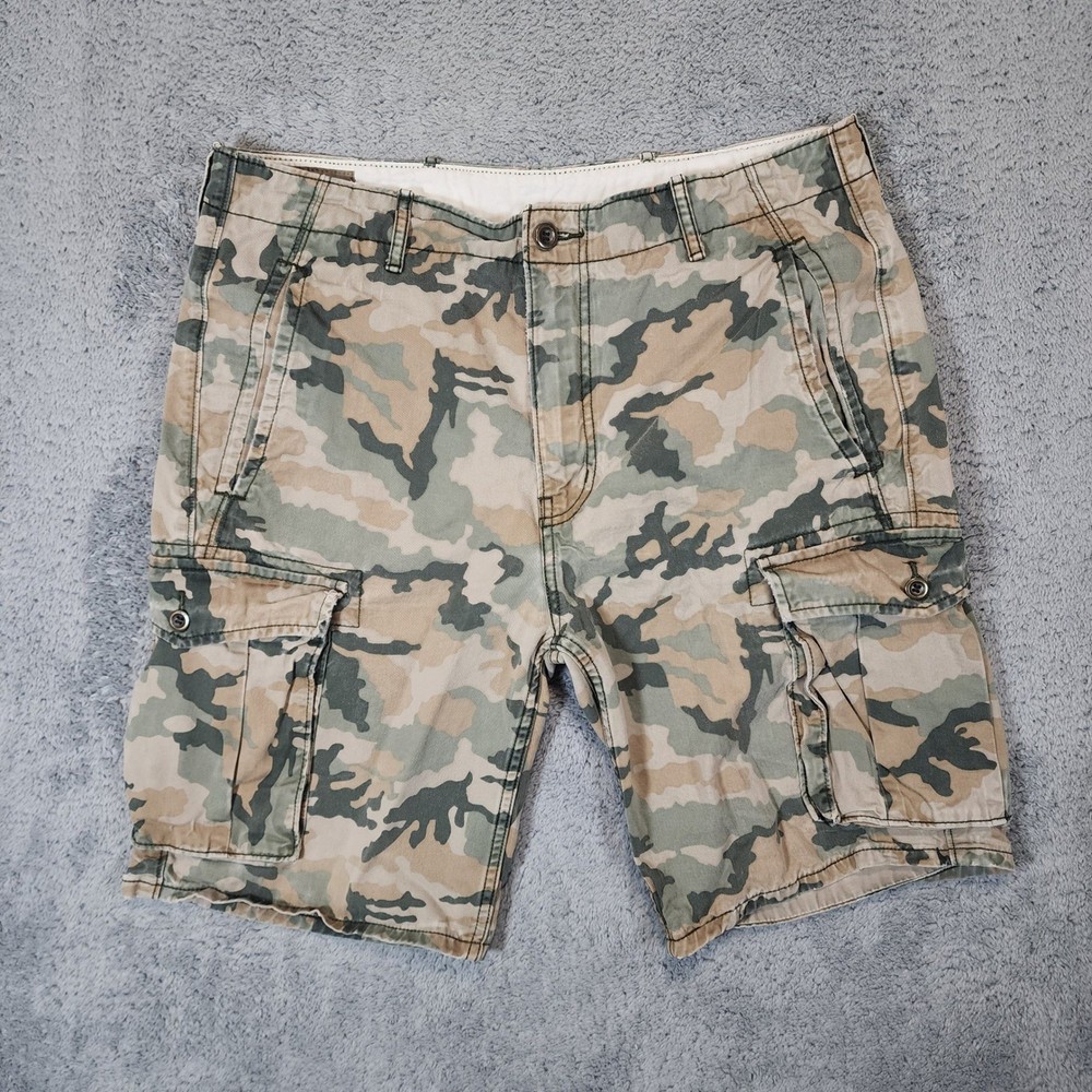 Levis Cargo Camo Shorts Mens 34 Metal Buttons 9