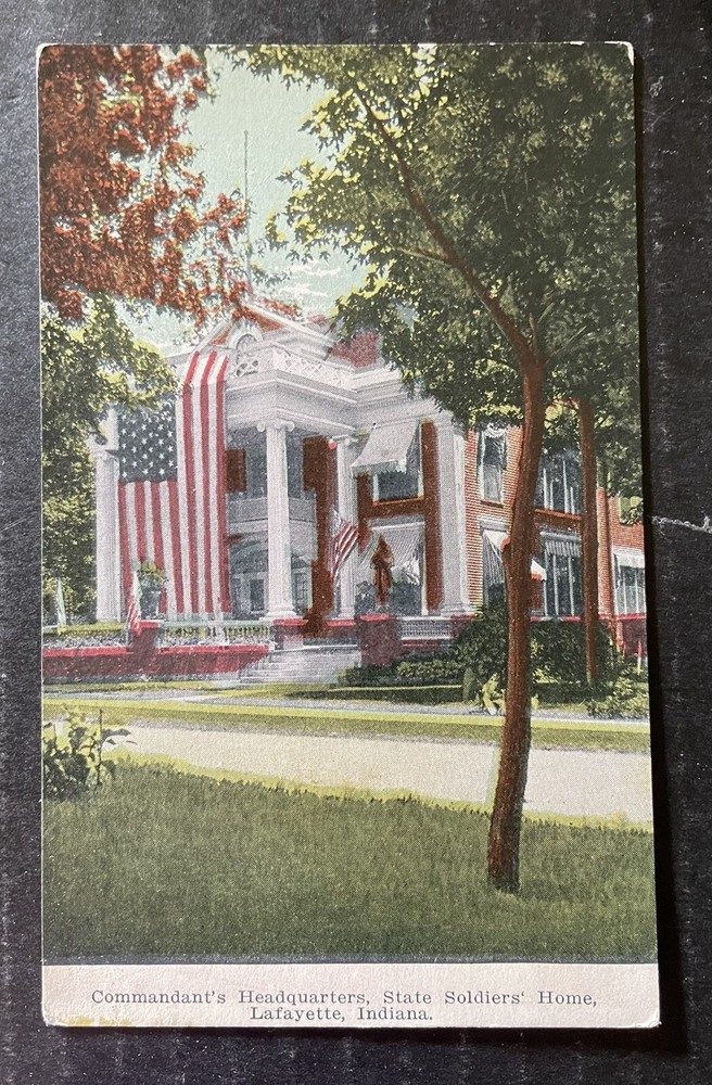 LAFAYETTE Indiana IN Commandant's Headquarters State Soldiers' Home Postcard