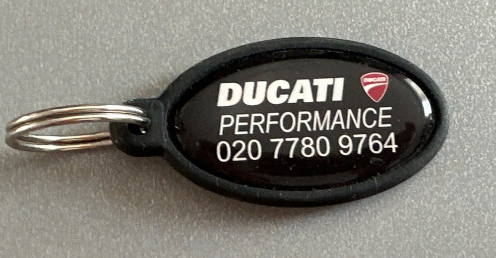 Genuine Ducati Main Dealer Motorcycle Key Fob Rubber Key Ring