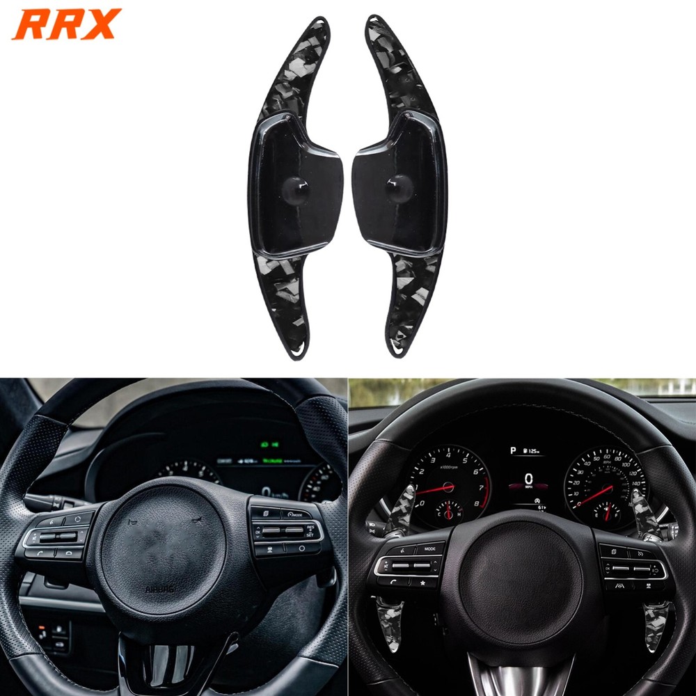 Forged Carbon Fiber Steering Wheel Paddle Shifter Cover For Kia Forte K3 2019-23