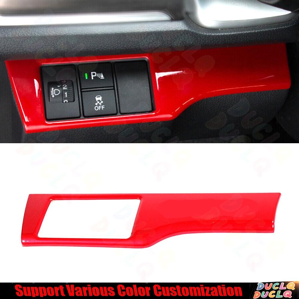 Headlight Switch Function Frame Trim For Honda Civic 10th 2016-2021 Bright Red