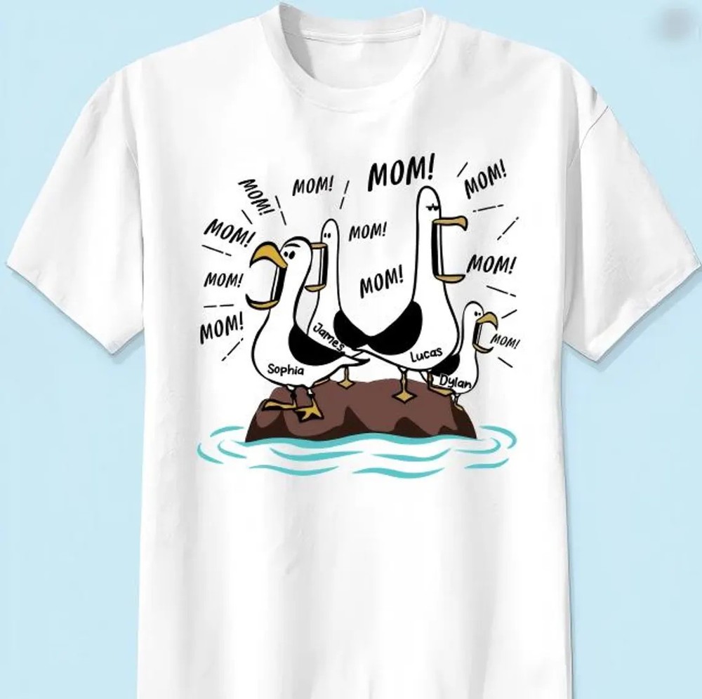 Seagull Mom Mom Mom - Personalized Shirt - Funny Mother's Day Gift For Mom