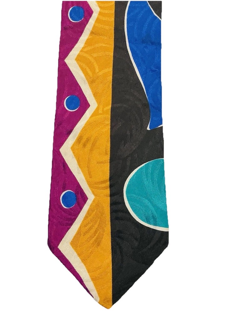 Vintage Henry Grethel Abstract Tie 100% Italian Silk USA