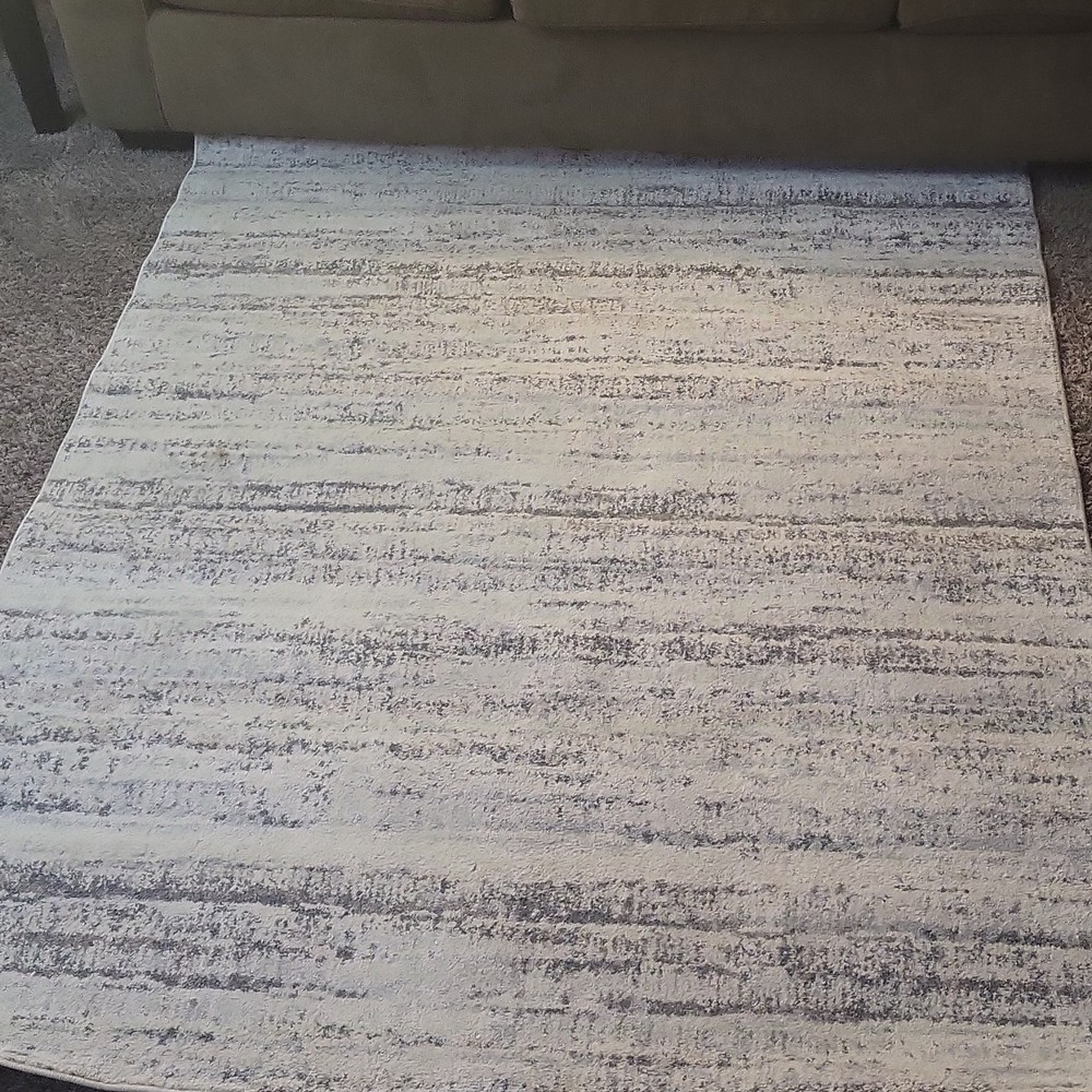 Beige & Gray Abstract Rectangle Area Rug 5x7 ft Low Pile Contemporary