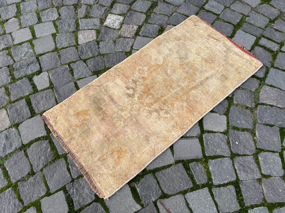 Turkish floor rug, Vintage small rug, %100 wool handmade, Doormats 1,6 x 3,1 ft