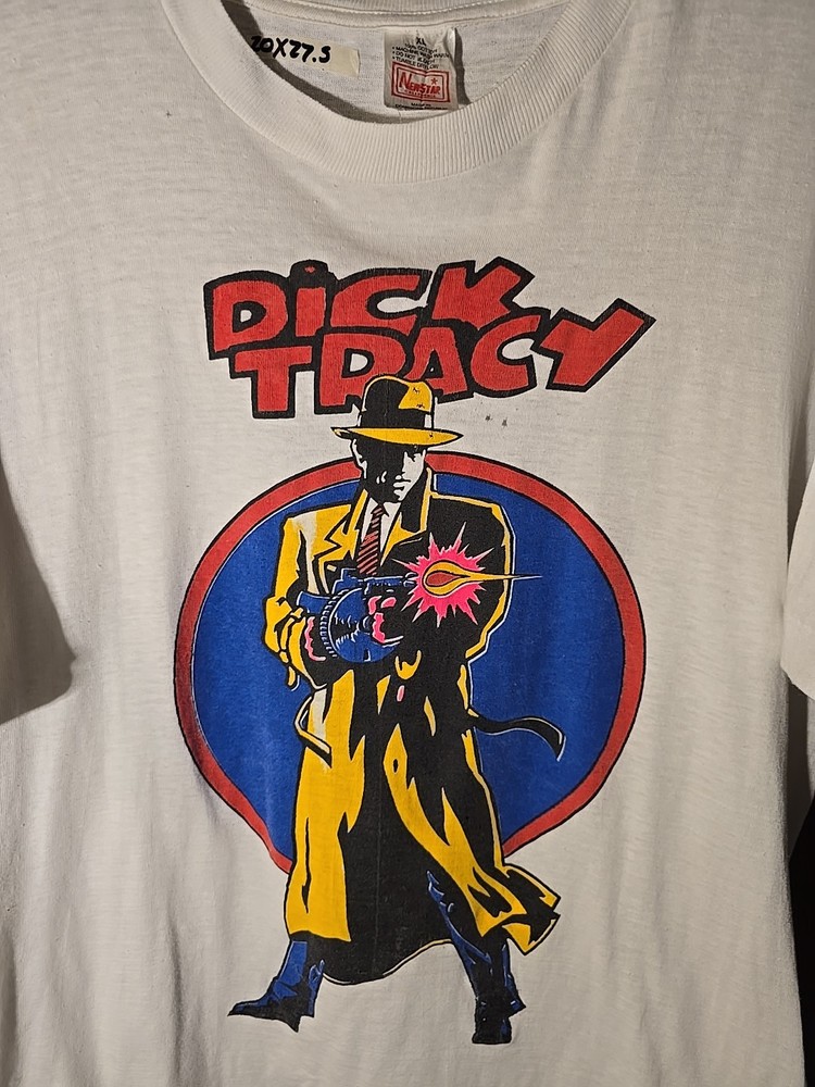 Vintage 1990s Dick Tracy Movie Promo T-Shirt White XL Single Stitch