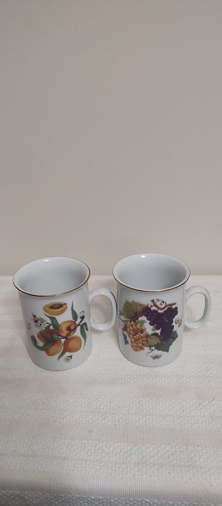 Email De Limoges France Fruit Design  Mugs 3 1/2