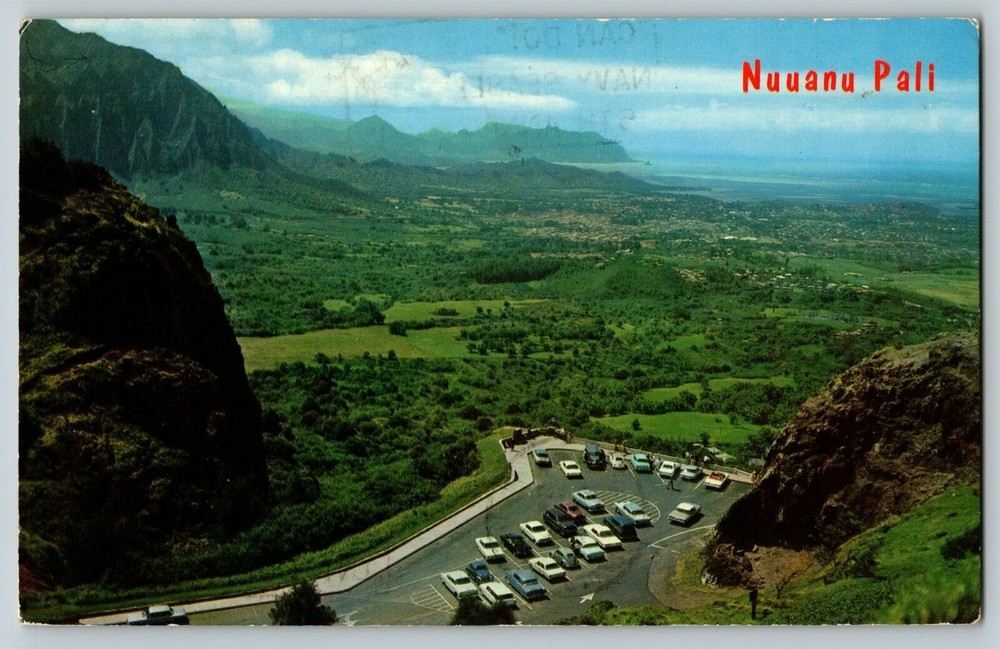 Postcard Aerial View Nuuanu Pali Oahu Hawaii