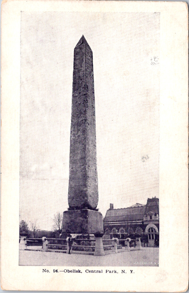 Vintage Postcard Obelisk Central Park New York