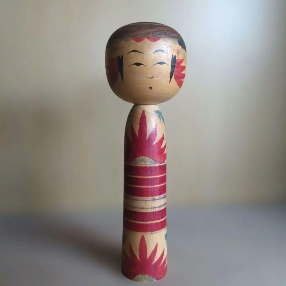 Sato Denki Yajiro Kokeshi Doll Traditional Wooden 240mm Vintage Used