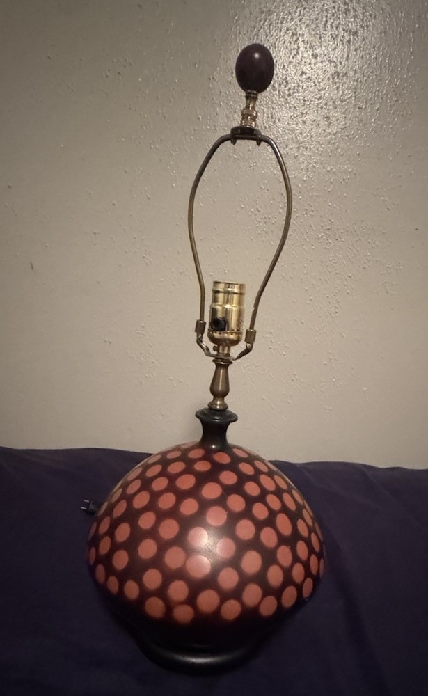 Vintage Whitman Designs Naples Florida Postmodern Polka Dot Ceramic Table Lamp