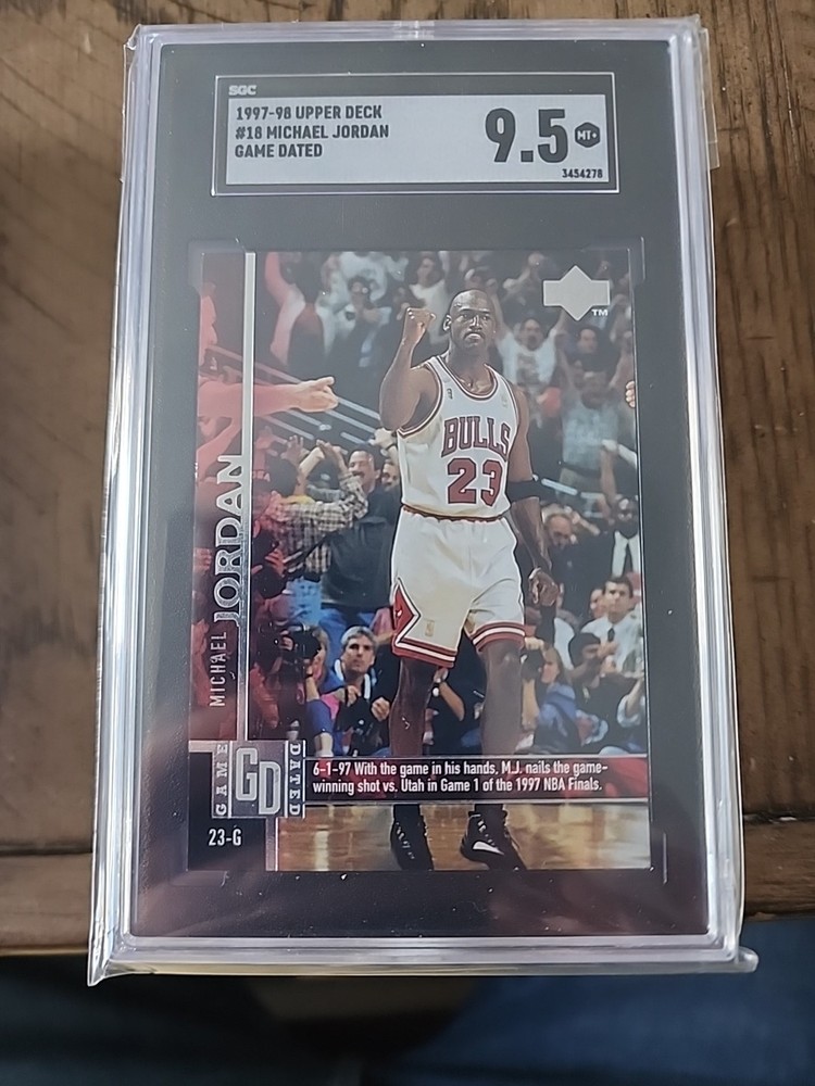 1997-98 upper deck #18 Micheal jordan game dated