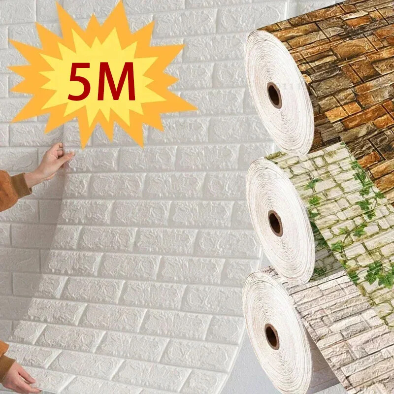 Waterproof Wall Stickers Adhesive Wallpaper for Wall Art 3D Paper for Decoration