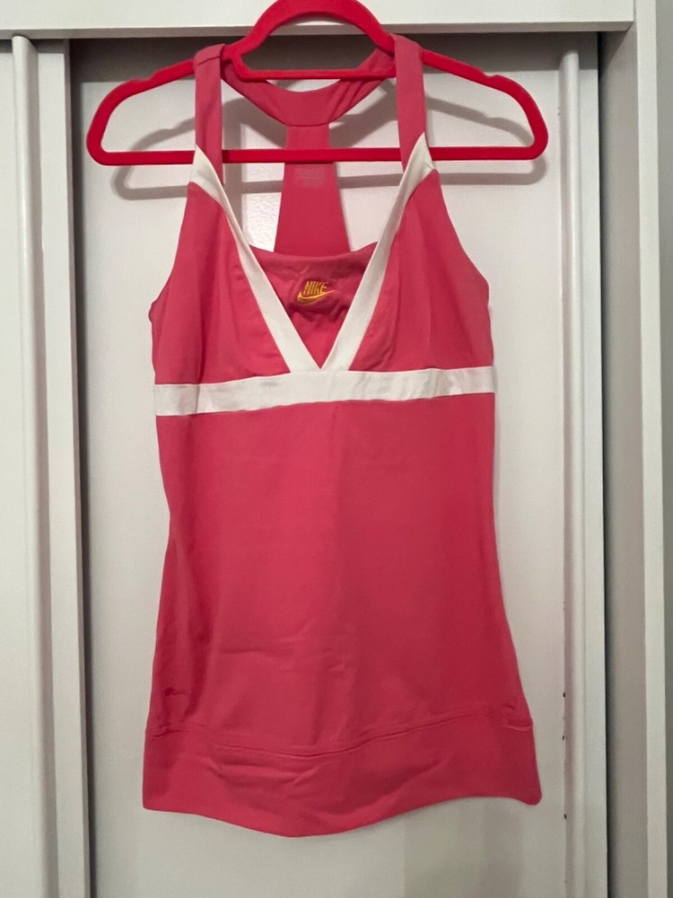 NIKE FIT WOMENS PINK WORKOUT TOP PINK UK M