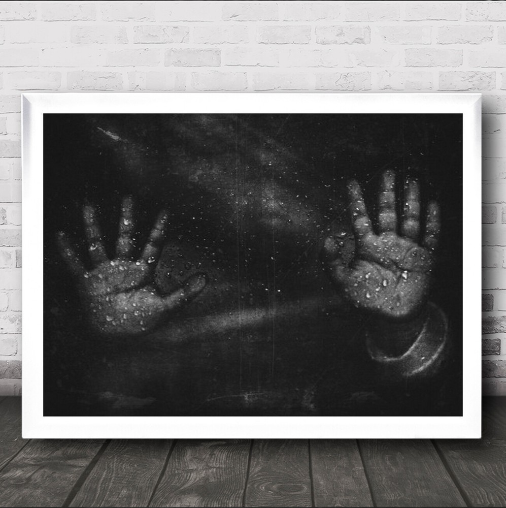 The Conundrum Mood Emotion Feeling Hands B&W Kid Child Person Wall Art Print