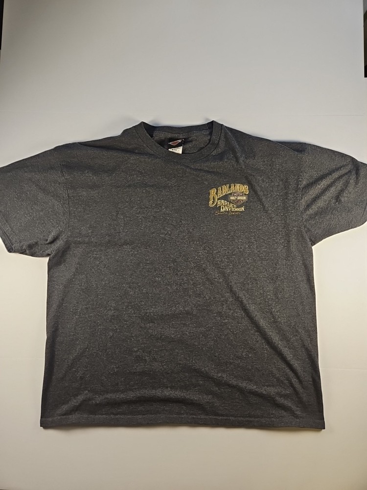 Harley Davidson Motorcycle Badlands Wall South Dakota Black Short Sleeve 2XL