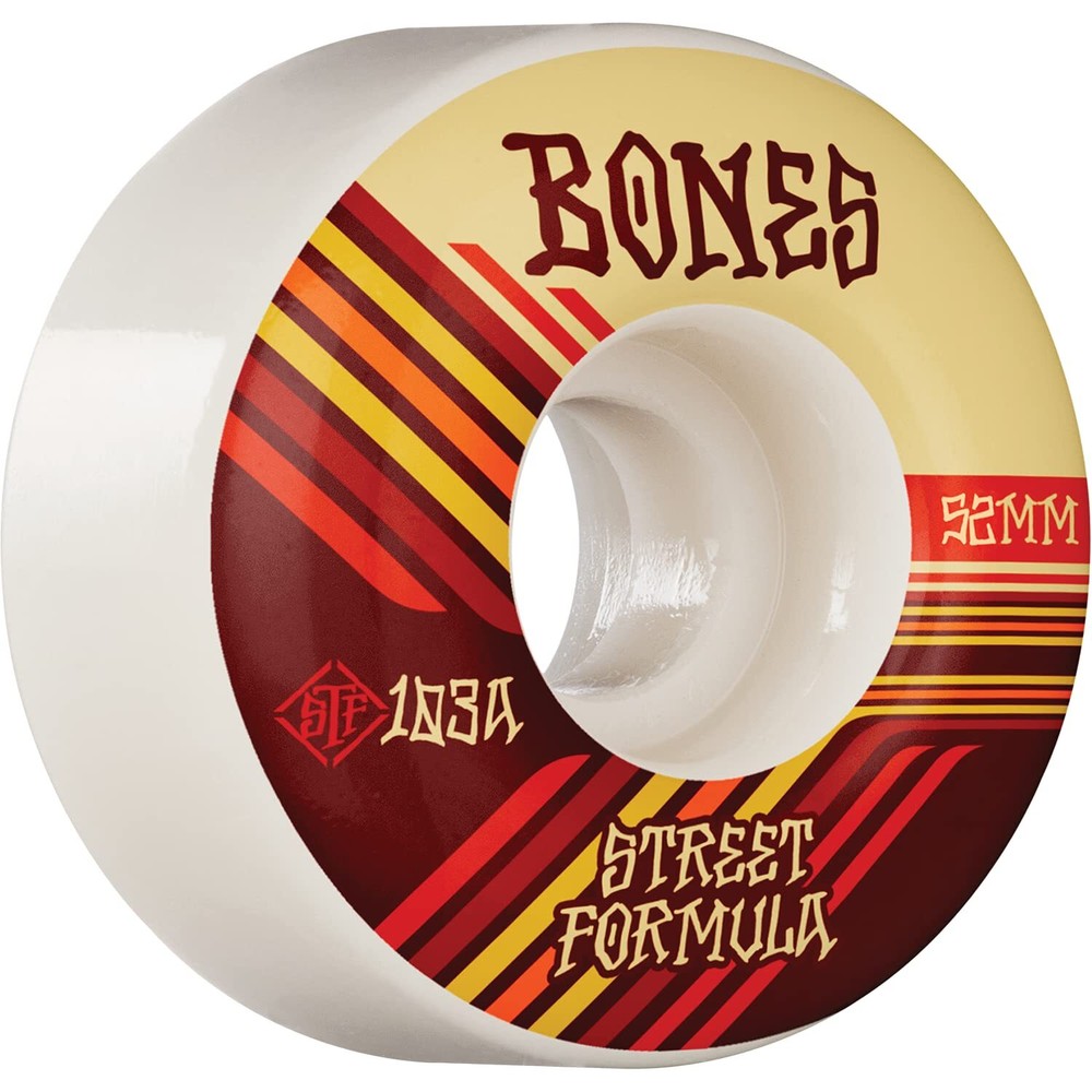 Bones Wheels Street Tech Formula V4 Retros 52mm 103a White Skate (Set of 4)