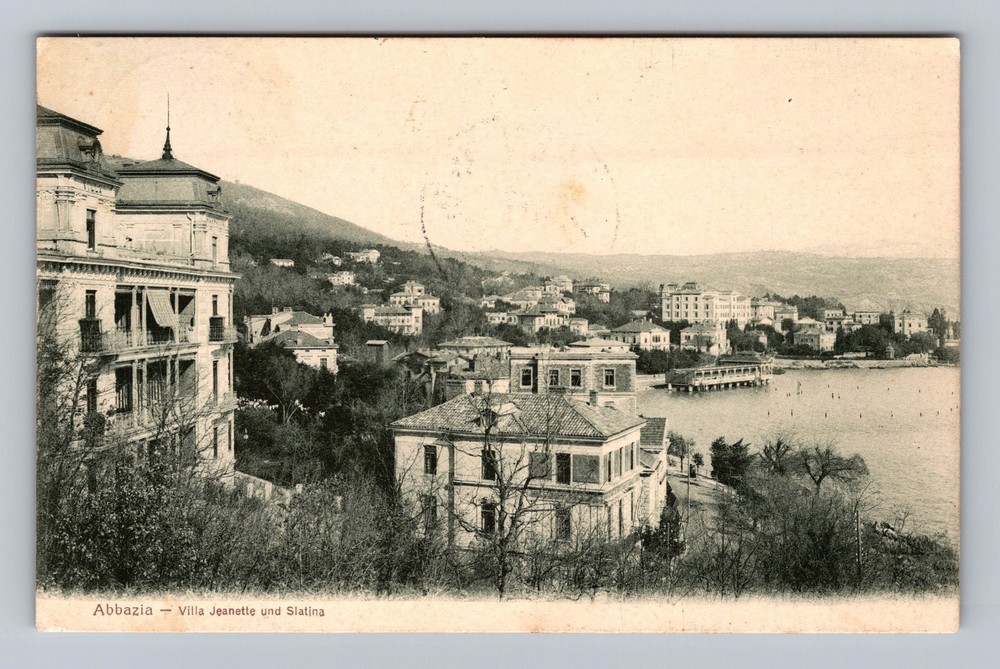 Croatia- Abbazia Kvarner Gulf Coast Villa Jeanette Old Postal Vintage Postcard