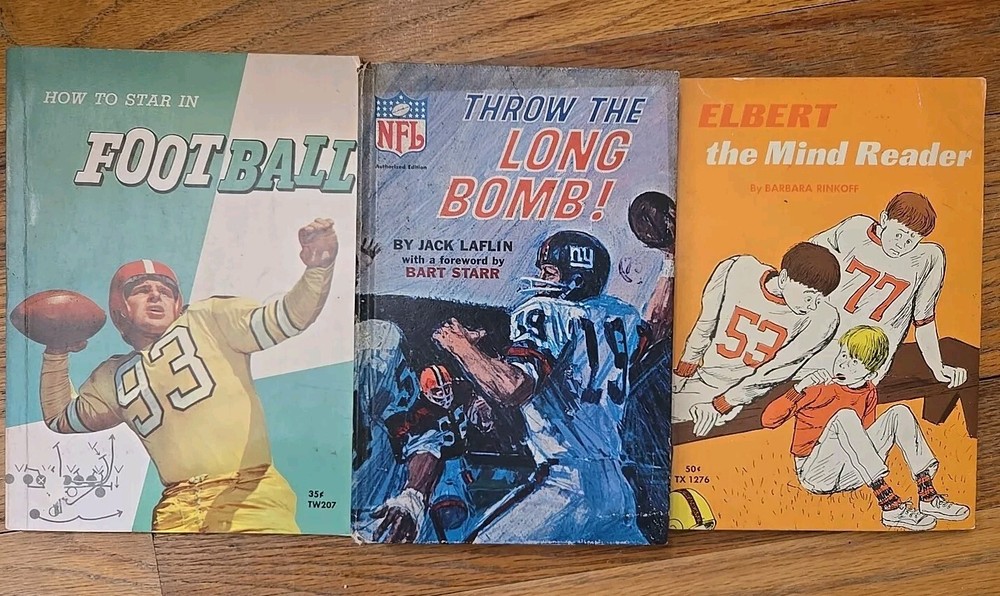 Vtg 1960s YA Football Book Bundle NFL NY Giants  Learn To Play Sports Stories