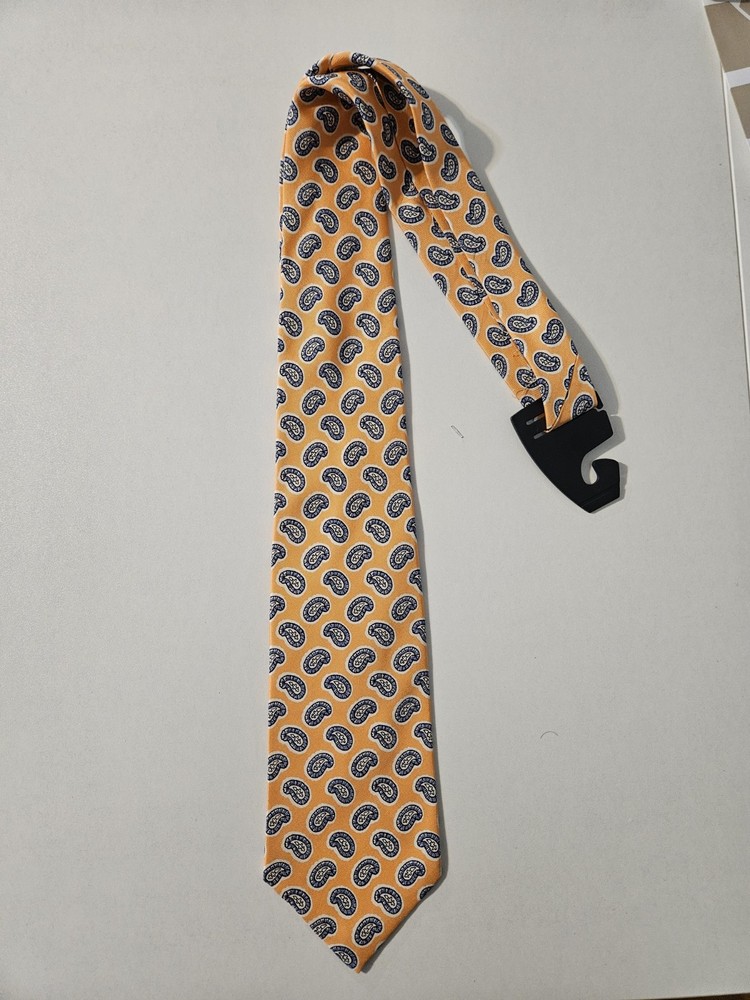 Polo Ralph Lauren 100% silk paisley print tie Orange With Blue