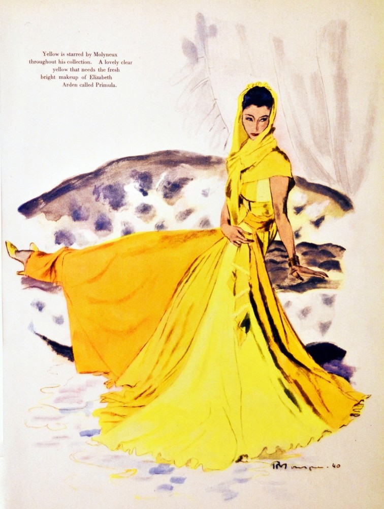 Decoration poster.Interior design Art.Retro fashion.Yellow dress.6336