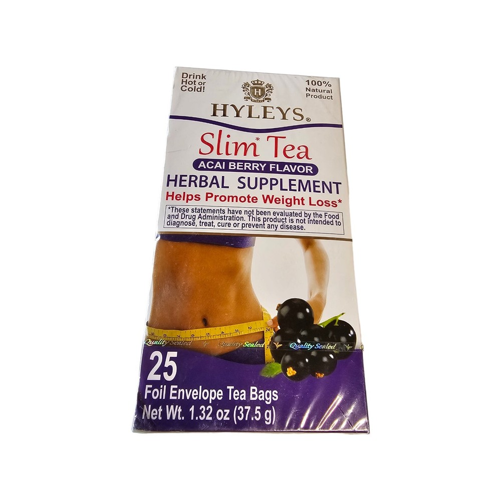 Slim Tea Acai Berry 25 Foil Tea Bags 1.32 oz for Weight Loss-image