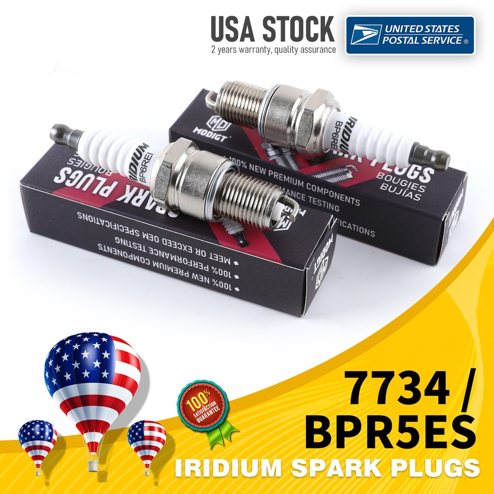 7734 BPR5ES Iridium Spark Plugs 2Pcs OEM Resistor for Better Ignition Performance