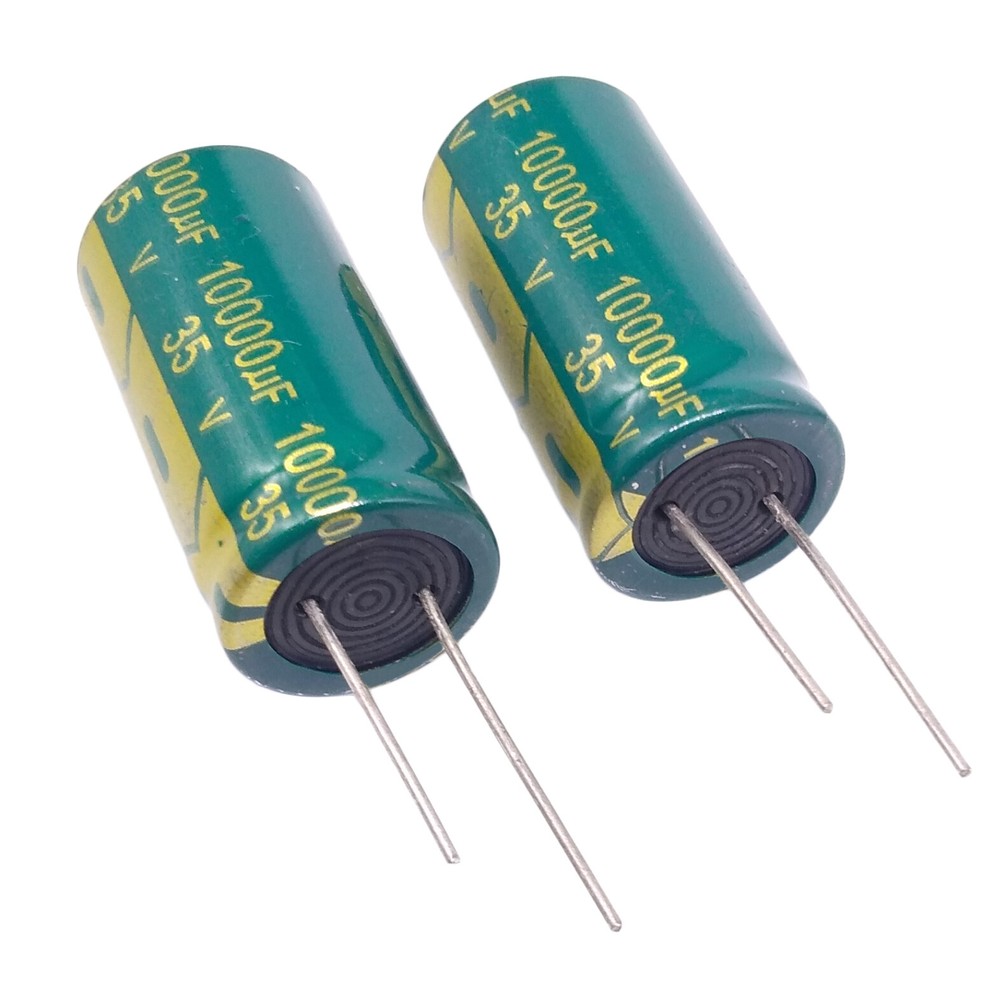 2pc Electrolytic Capacitors 10000uF 10000mfd 35V +105℃ Radial 18 x 38mm