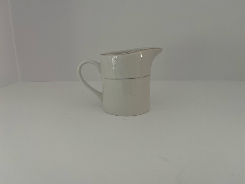 Royal Norfolk White Ceramic Creamer Pitcher, Glossy Solid, Handle