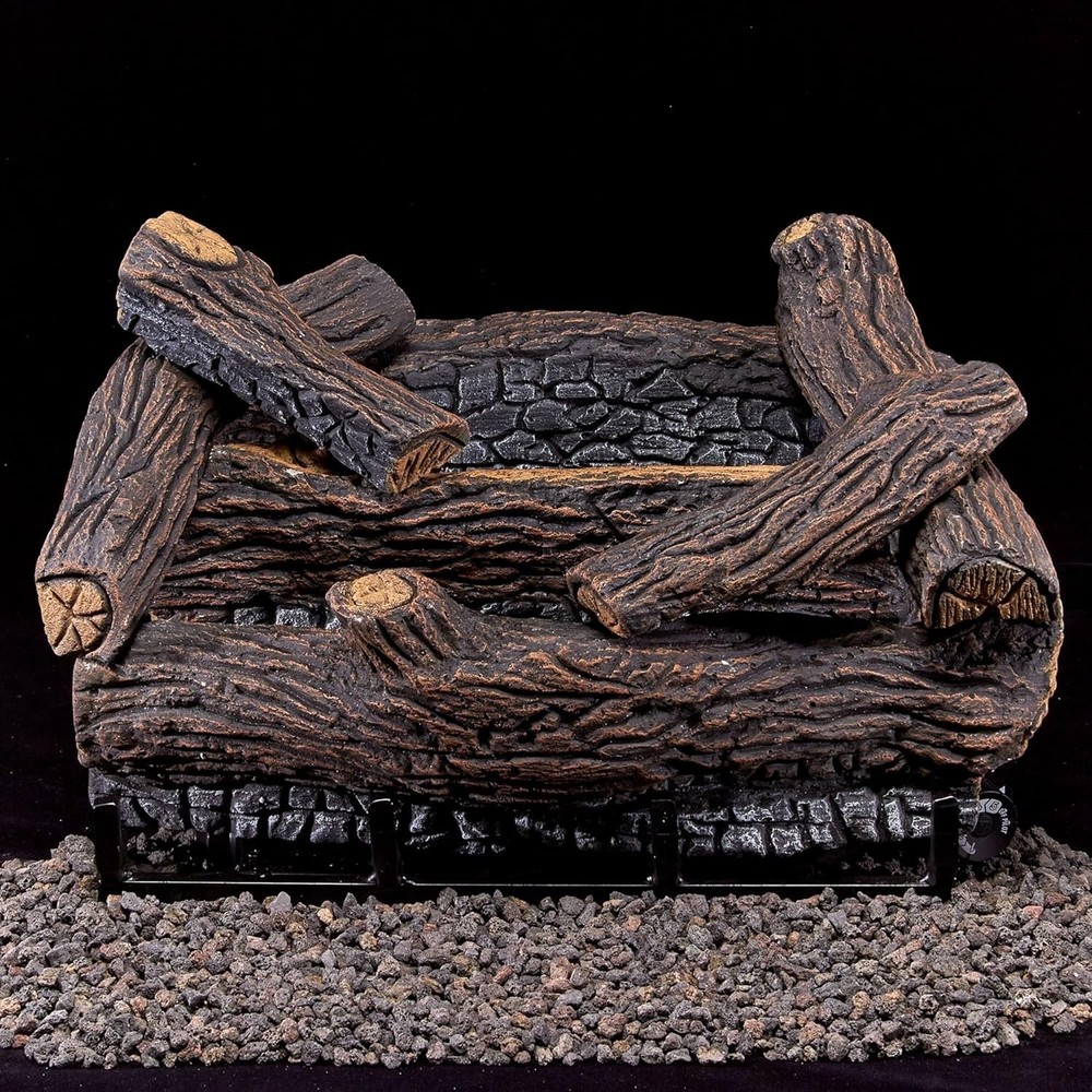 Duluth Forge DLS-18R-2 Dual Fuel Ventless Fireplace Logs Set with Remote Control