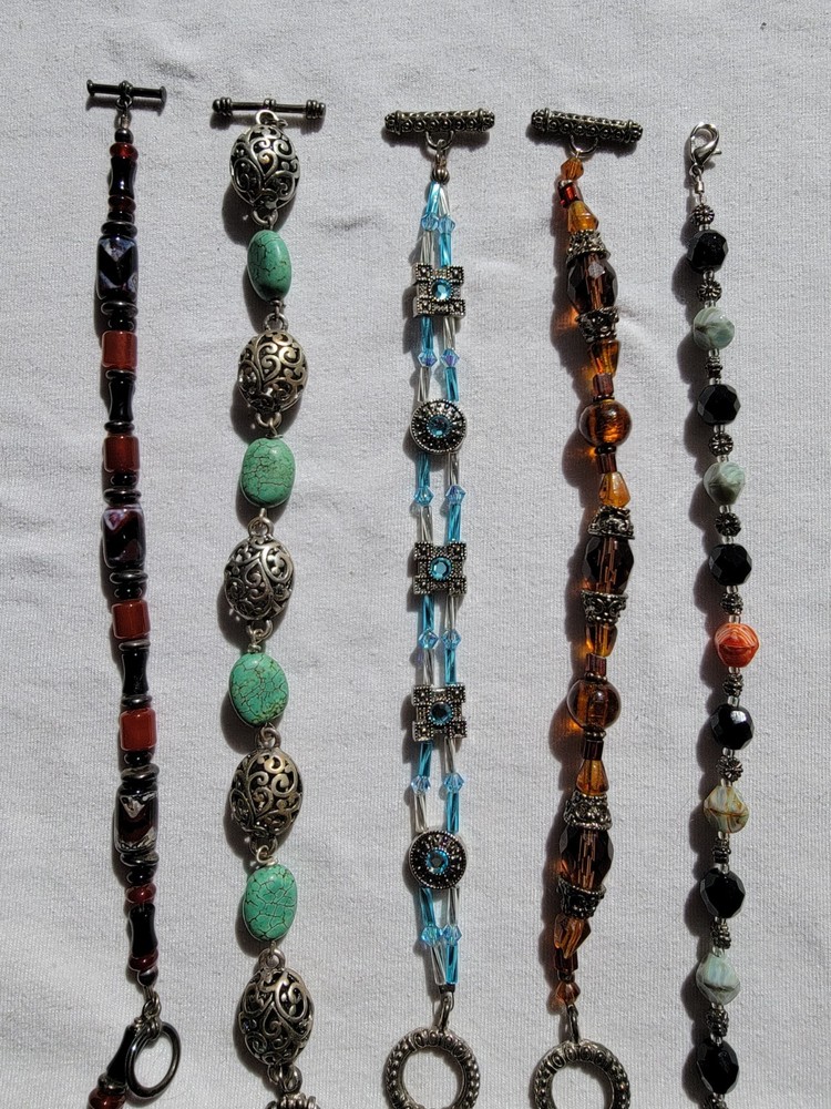 Lot Of 5 Handcrafted Bracelets