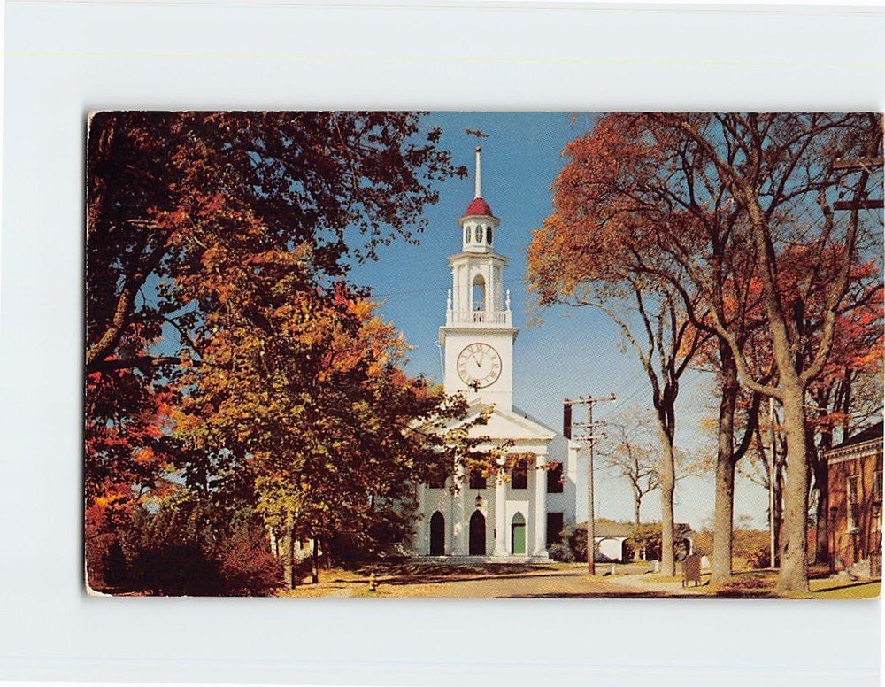 Postcard Congregational Church Kennebunkport Maine USA