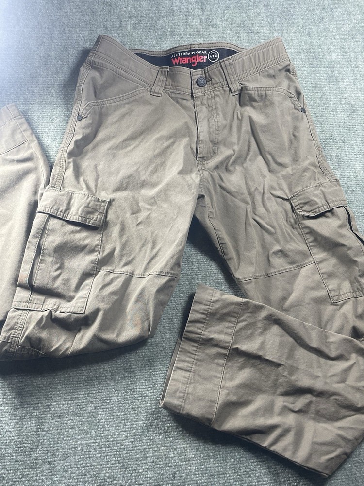 Wrangler Cotton Nylon Brown Men's Cargo Pants Straight Button Logo 30x30