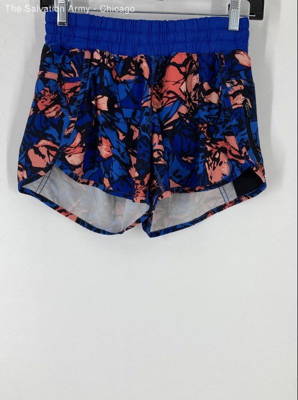 Lululemon Womens Blue Peach Elastic Waist Activewear Athletic Shorts Size 6