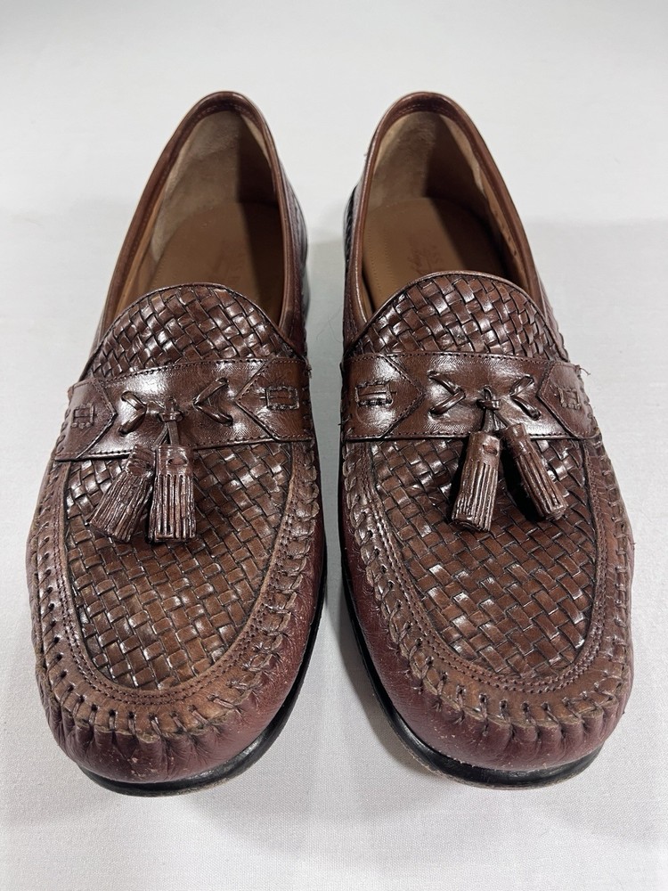 Brass Boot Leather Tassel Loafers Sheep Skin Lining Men’s 11M Brown