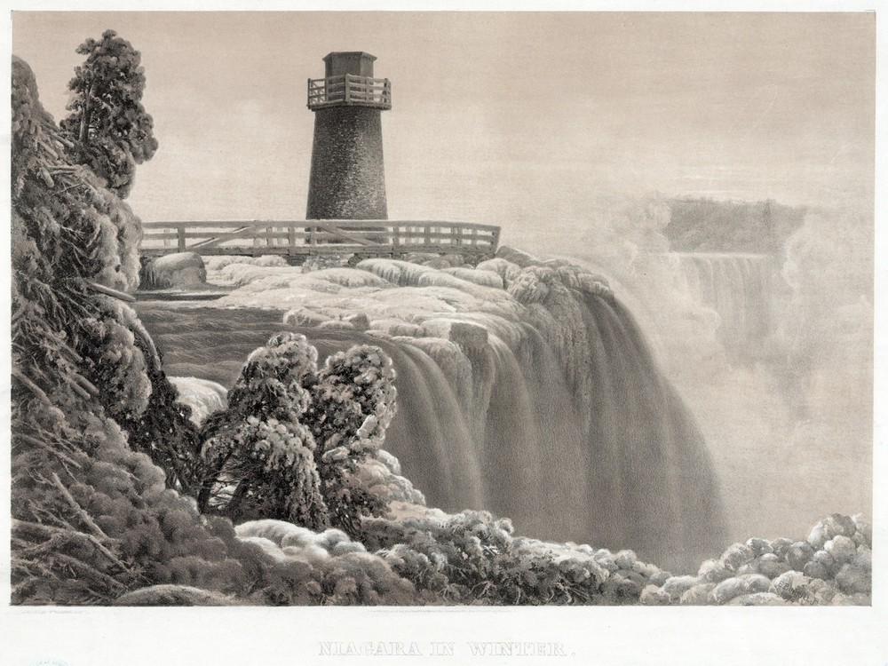 Niagara in winter nature Decorative Poster. Fine Graphic Art Design. 2871