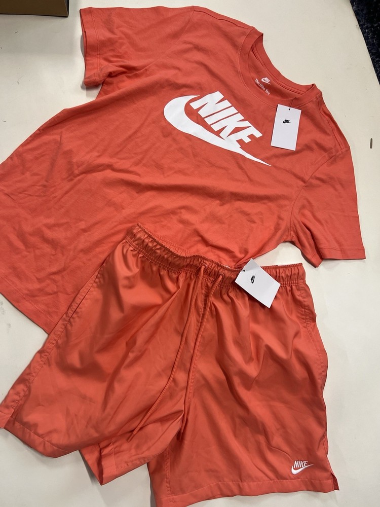 Nike Icon Futura T-Shirt & Woven 6” Shorts SET Magic Amber Men's Size S NEW $80